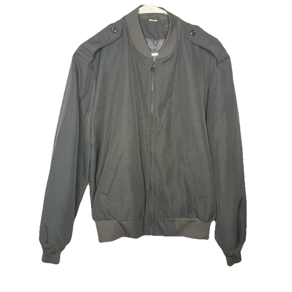 United States Navy Issued WOOL Eisenhower Black Bomber Neptune‎ Jacket 40R